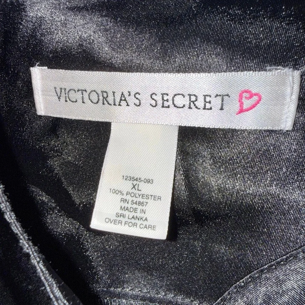Victoria's Secret Women's XL Black Sheer Babydoll Lingerie Slip Dress